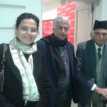 With legendary Pakistani writer Intizar Husain and literary historian and writer Rakhshanda Jalil in New Delhi